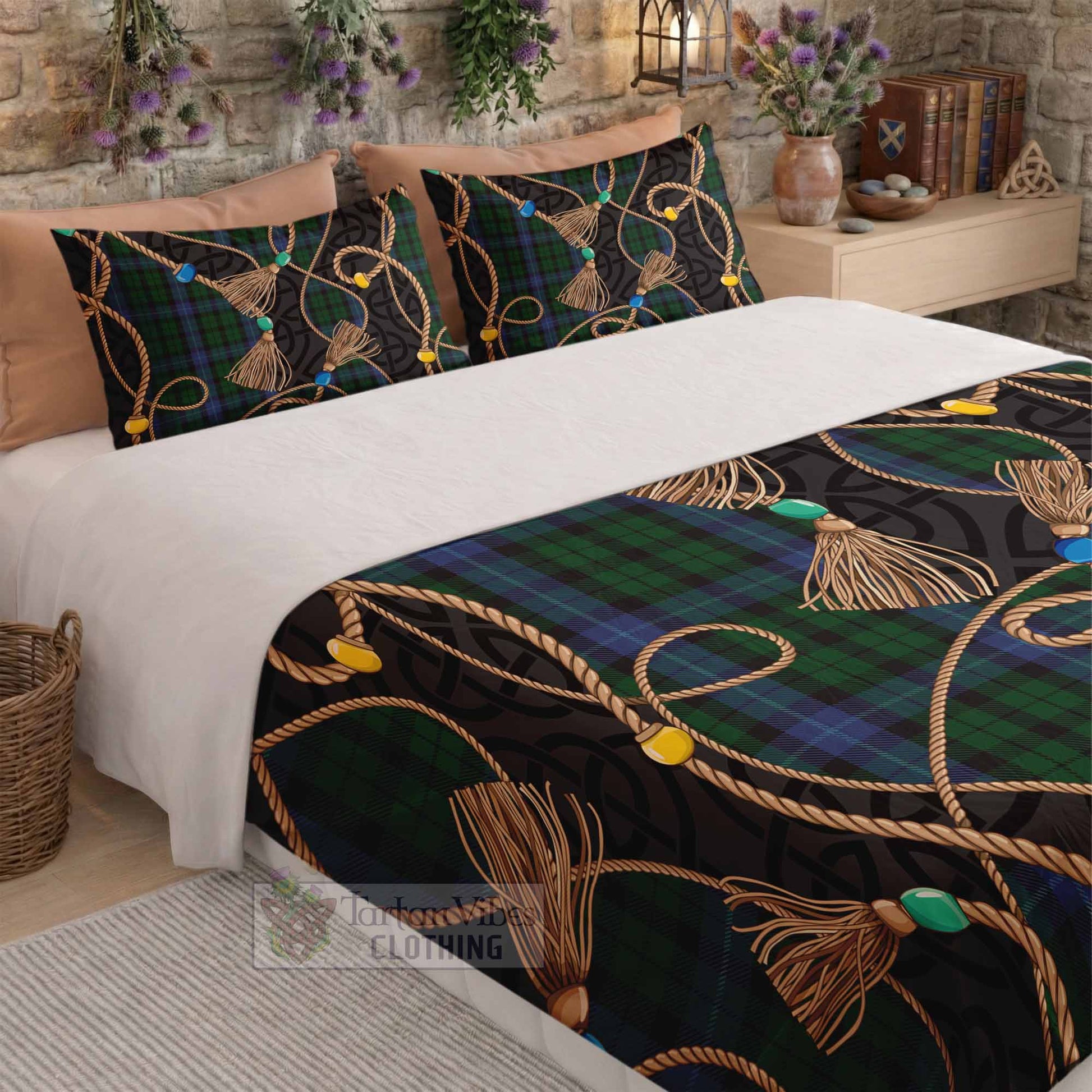 MacIntyre (McIntyre) Scottish Tartan Twisted Ropes Stylized Bedding Set - Tartan Vibes Clothing