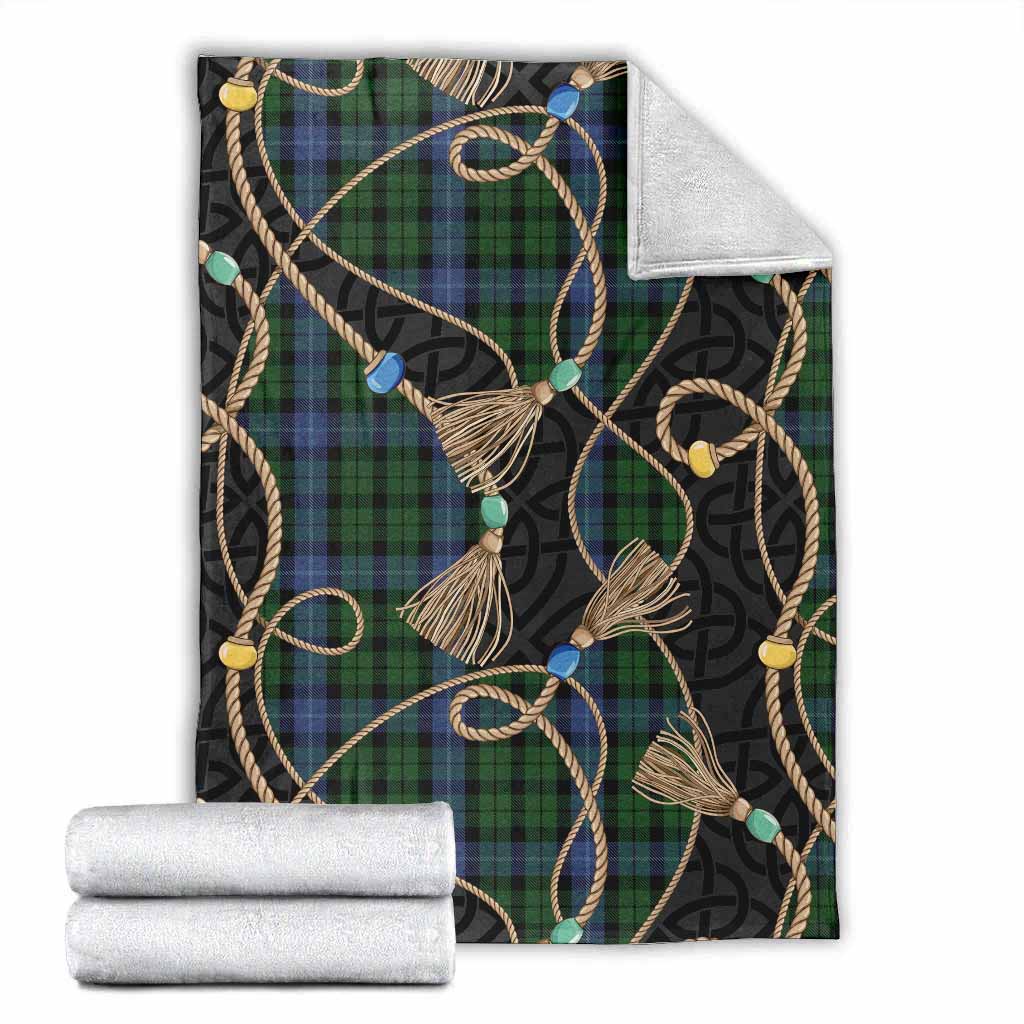 MacIntyre (McIntyre) Scottish Tartan Twisted Ropes Stylized Blanket X-Large 59 x 79 inches 150 x 200 cm - Tartan Vibes Clothing