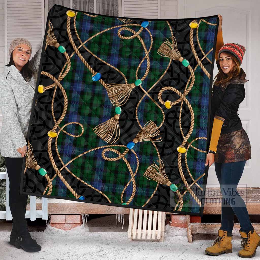 MacIntyre (McIntyre) Scottish Tartan Twisted Ropes Stylized Premium Quilt - Tartan Vibes Clothing