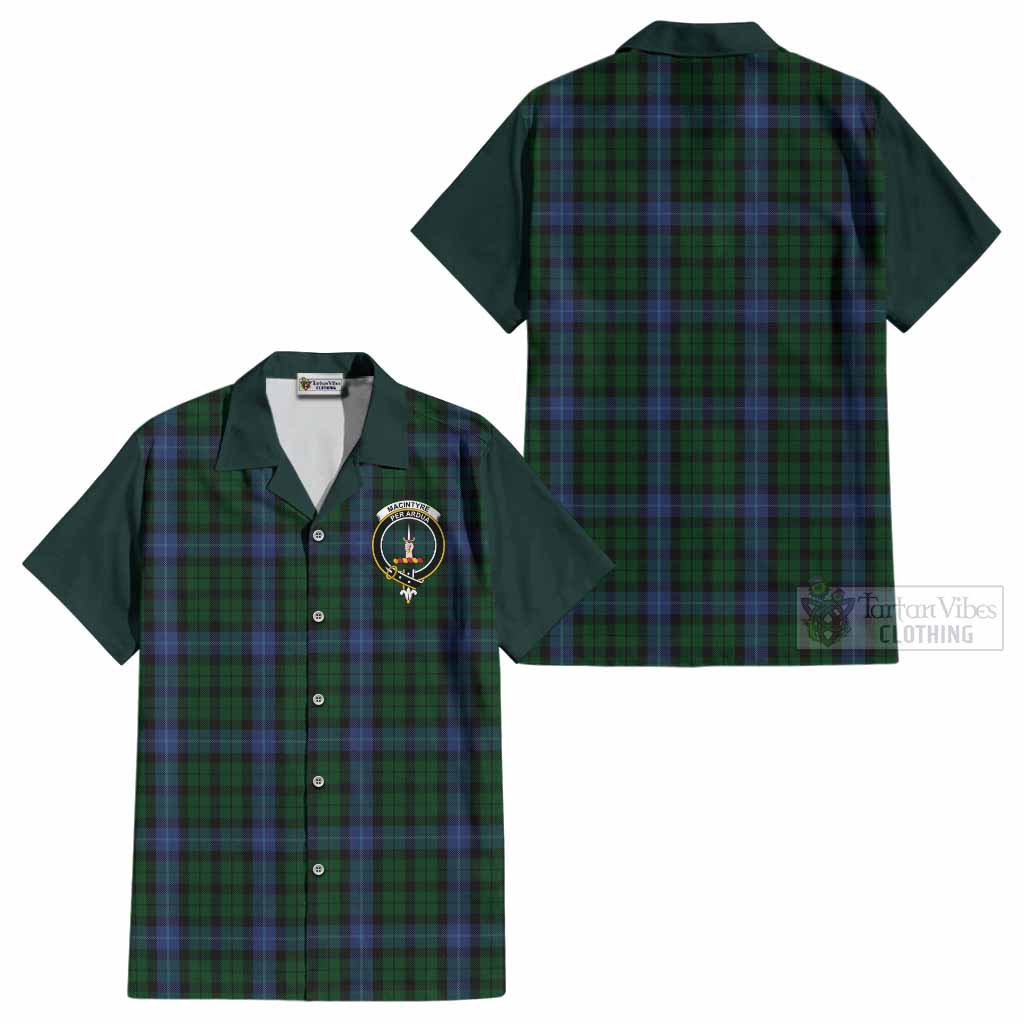 MacIntyre (McIntyre) Tartan Accent Cotton Hawaiian Shirt with Family Crest