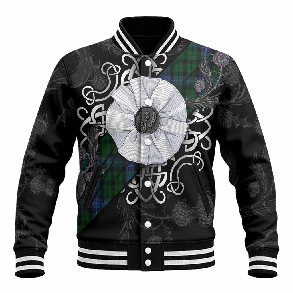 MacIntyre (McIntyre) Tartan Baseball Jacket Jacobite White Rose Unisex - Tartan Vibes Clothing