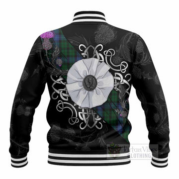 MacIntyre (McIntyre) Tartan Baseball Jacket Jacobite White Rose - Tartan Vibes Clothing