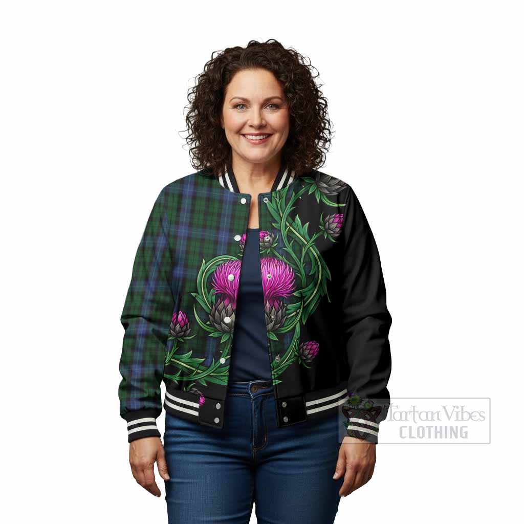 MacIntyre (McIntyre) Tartan Baseball Jacket Resilient Scottish Thistle - Tartan Vibes Clothing
