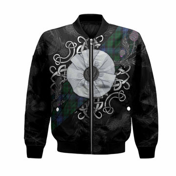 MacIntyre (McIntyre) Tartan Bomber Jacket Jacobite White Rose Unisex Black - Tartan Vibes Clothing
