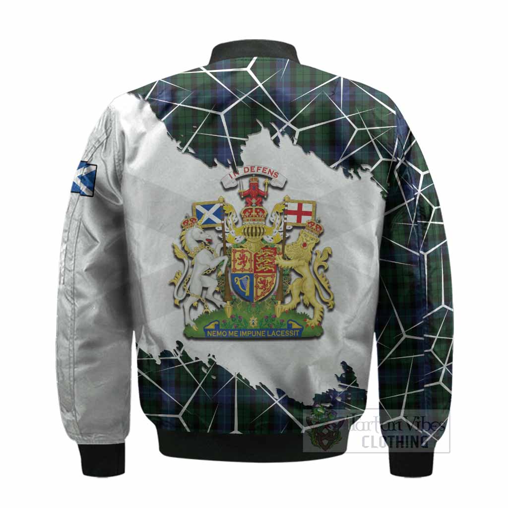 MacIntyre (McIntyre) Tartan Bomber Jacket with Family Crest and Lion Rampant Grunge Style