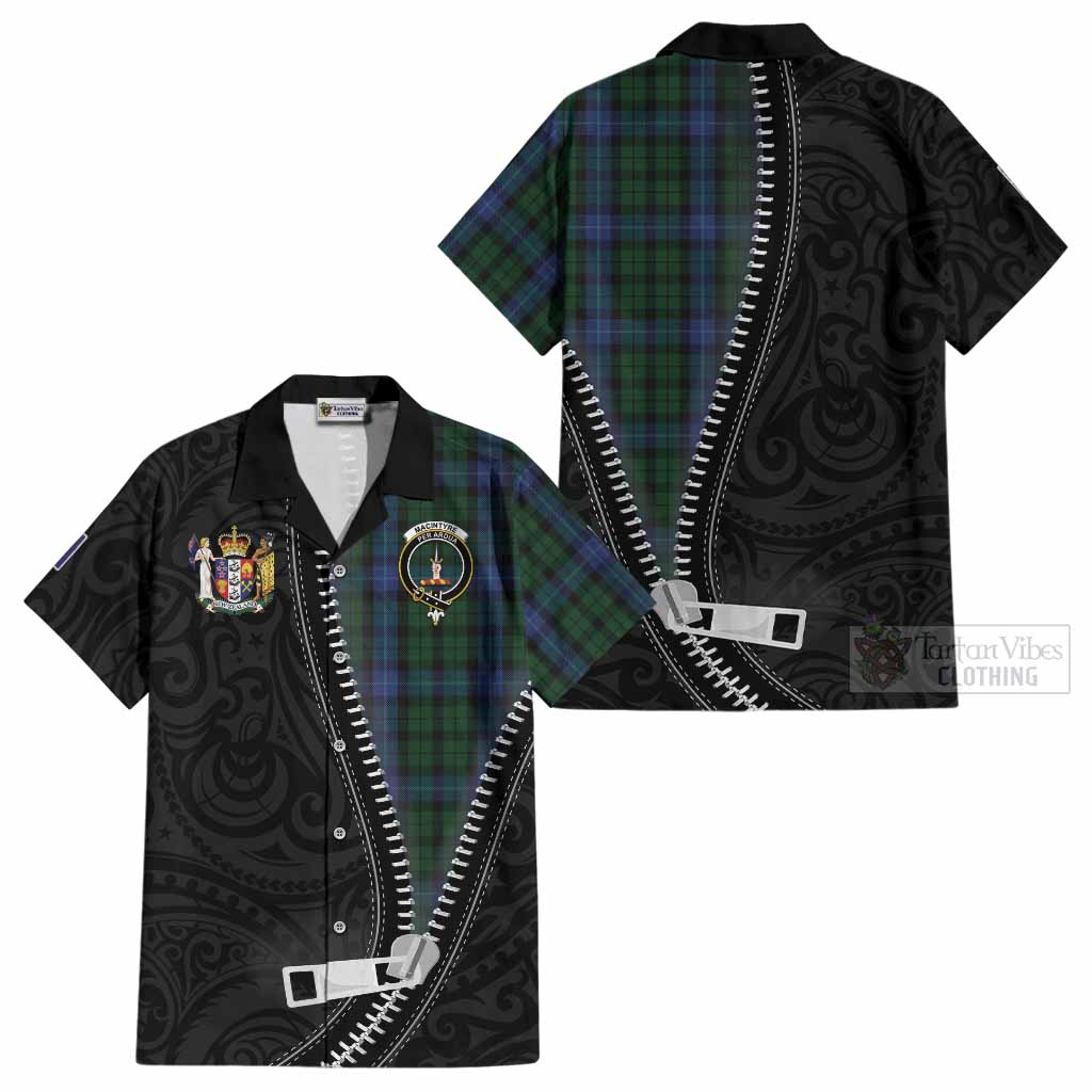 MacIntyre (McIntyre) Tartan Cotton Hawaiian Shirt New Zealand Pattern Unique Zipper Stylized