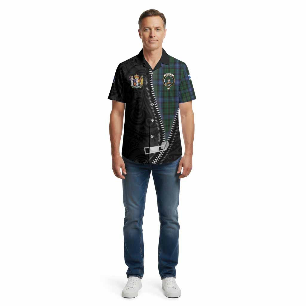 MacIntyre (McIntyre) Tartan Cotton Hawaiian Shirt New Zealand Pattern Unique Zipper Stylized