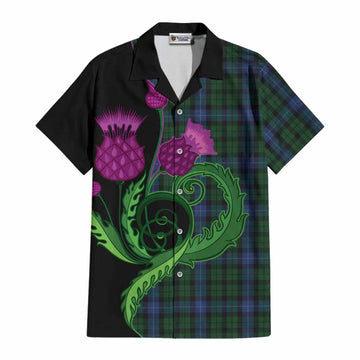 MacIntyre (McIntyre) Tartan Cotton Hawaiian Shirt Traditional Scottish Thistle