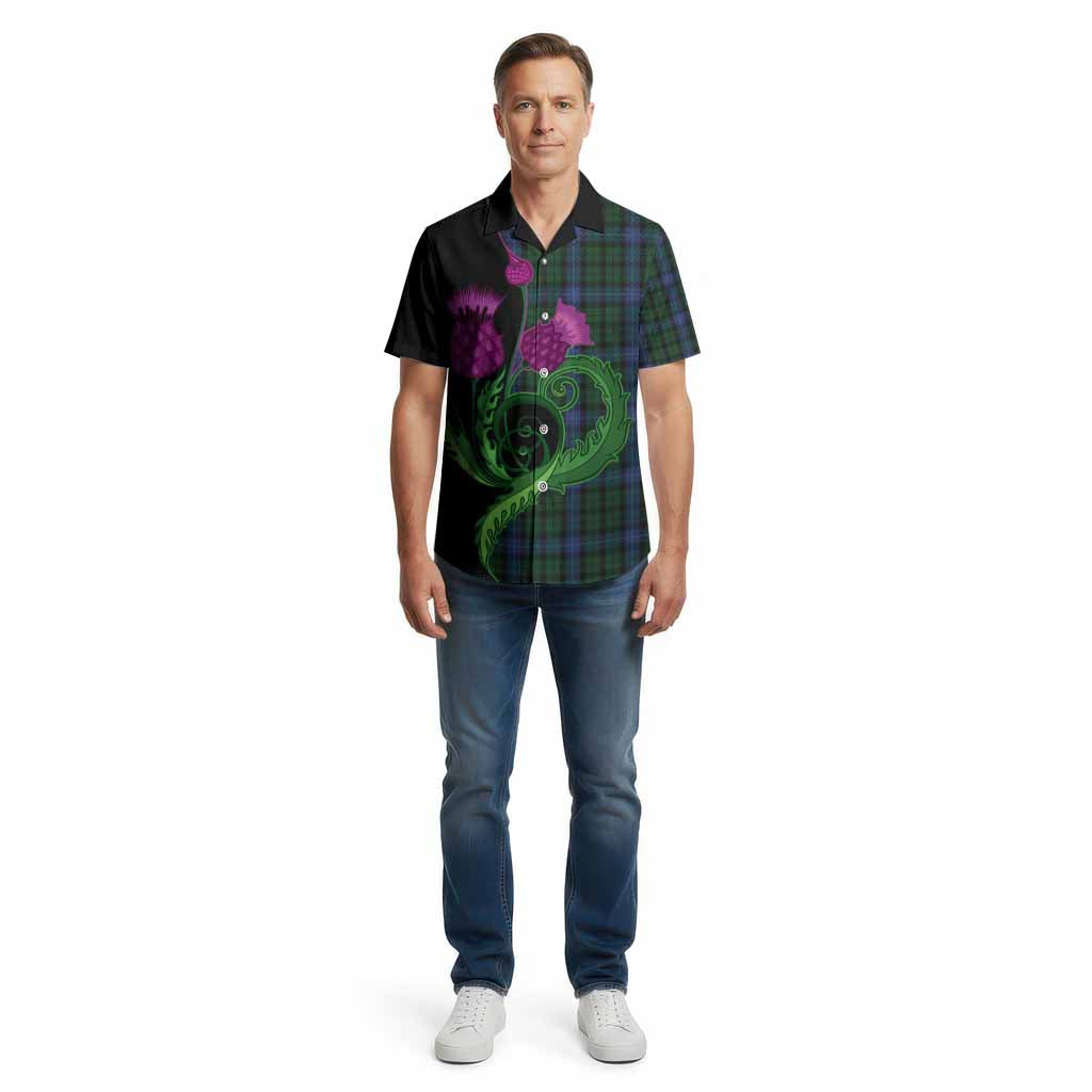 MacIntyre (McIntyre) Tartan Cotton Hawaiian Shirt Traditional Scottish Thistle