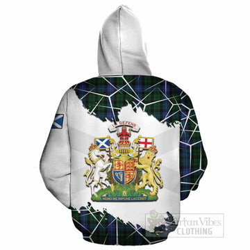 MacIntyre (McIntyre) Tartan Cotton Hoodie with Family Crest and Lion Rampant Grunge Style