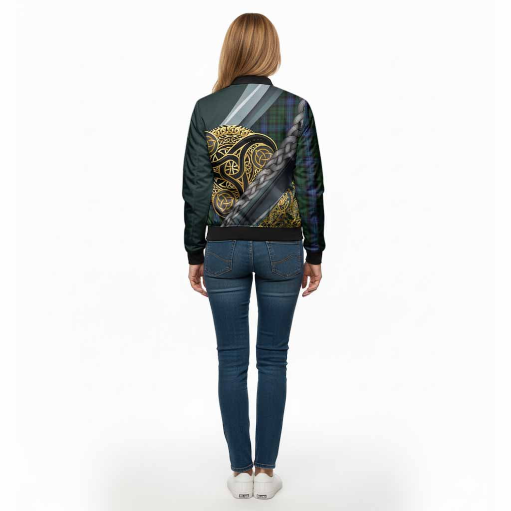 MacIntyre (McIntyre) Tartan Crest Bomber Jacket Scottish Triskele Celtic