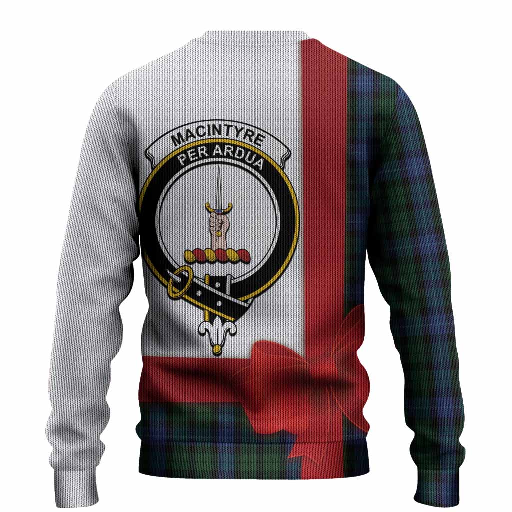 MacIntyre (McIntyre) Tartan Crest Christmas Christmas Ugly Sweater Highland Cow Bagpipes Coquette Bow Style
