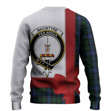 MacIntyre (McIntyre) Tartan Crest Christmas Christmas Ugly Sweater Highland Cow Bagpipes Coquette Bow Style