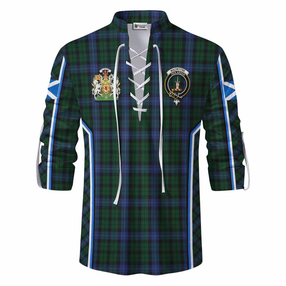 MacIntyre (McIntyre) Tartan Crest Ghillie Kilt Shirt Scotland Coat of Arm Flag Style - Tartan Vibes Clothing