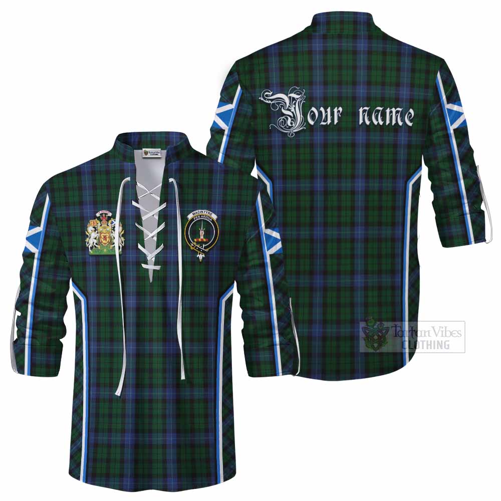 MacIntyre (McIntyre) Tartan Crest Ghillie Kilt Shirt Scotland Coat of Arm Flag Style - Tartan Vibes Clothing