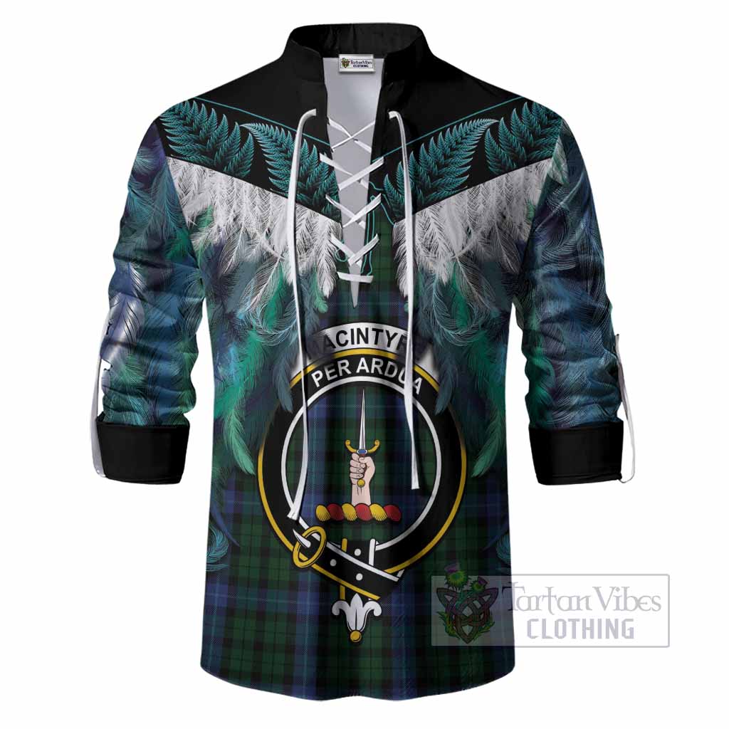 MacIntyre (McIntyre) Tartan Crest Ghillie Shirt New Zealand Maori Korowai Cloak