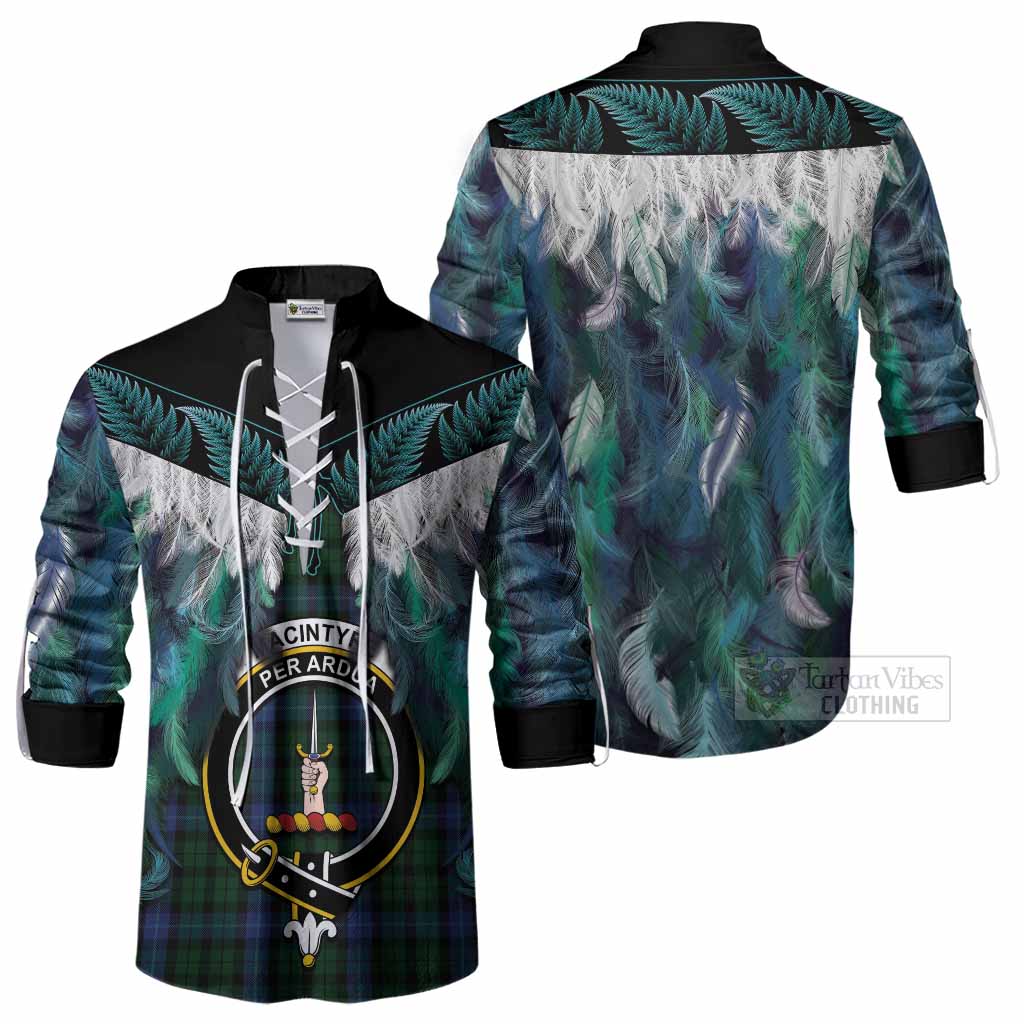 MacIntyre (McIntyre) Tartan Crest Ghillie Shirt New Zealand Maori Korowai Cloak