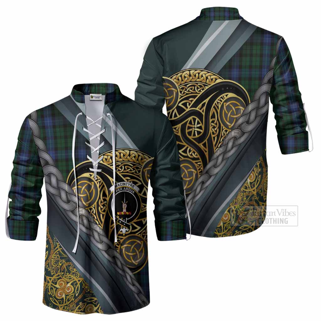 MacIntyre (McIntyre) Tartan Crest Ghillie Shirt Scottish Triskele Celtic
