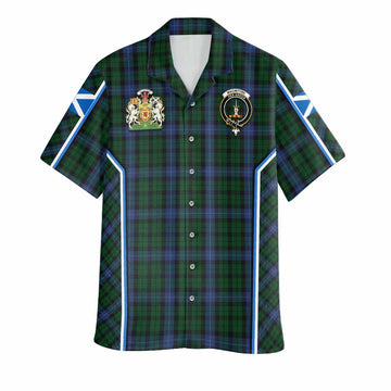 MacIntyre (McIntyre) Tartan Crest Hawaiian Shirt Scotland Coat of Arm Flag Style