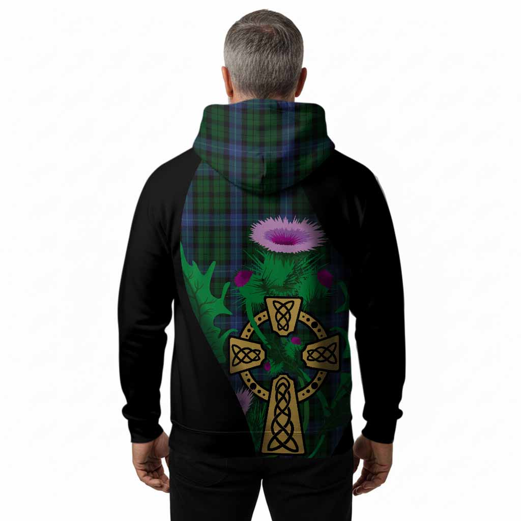 MacIntyre (McIntyre) Tartan Crest Hoodie Celtic Cross Thistle Flowers