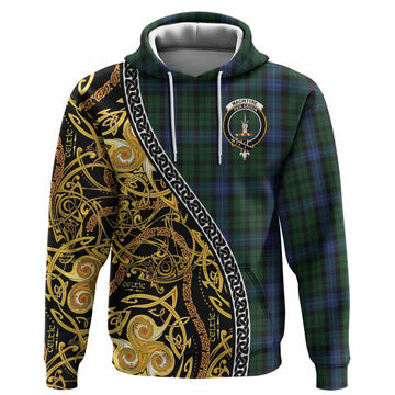 MacIntyre (McIntyre) Tartan Crest Hoodie Celtic Knot and Triple Trickle Spiral Symbols