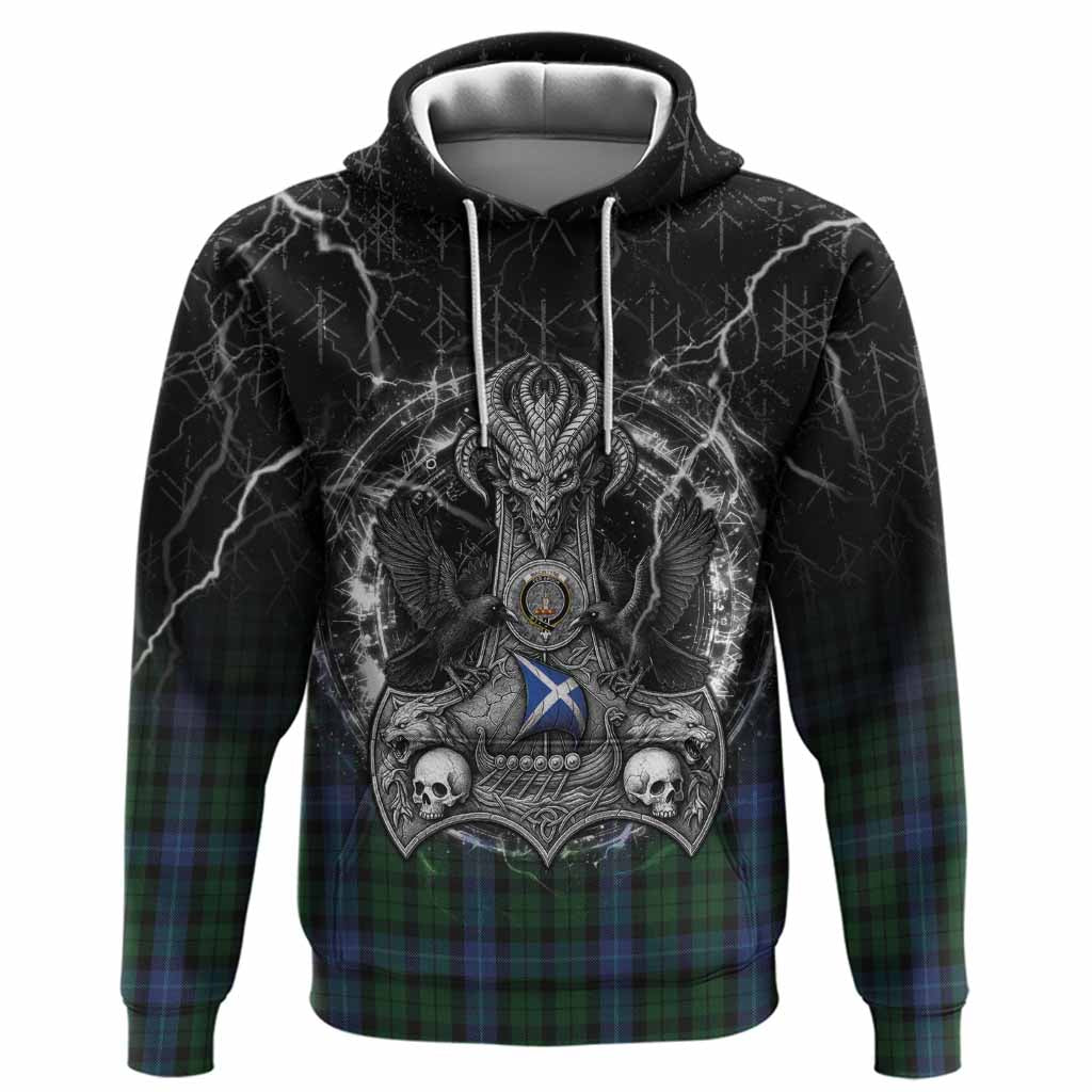 MacIntyre (McIntyre) Tartan Crest Hoodie Celtic Odin's Raven Legacy