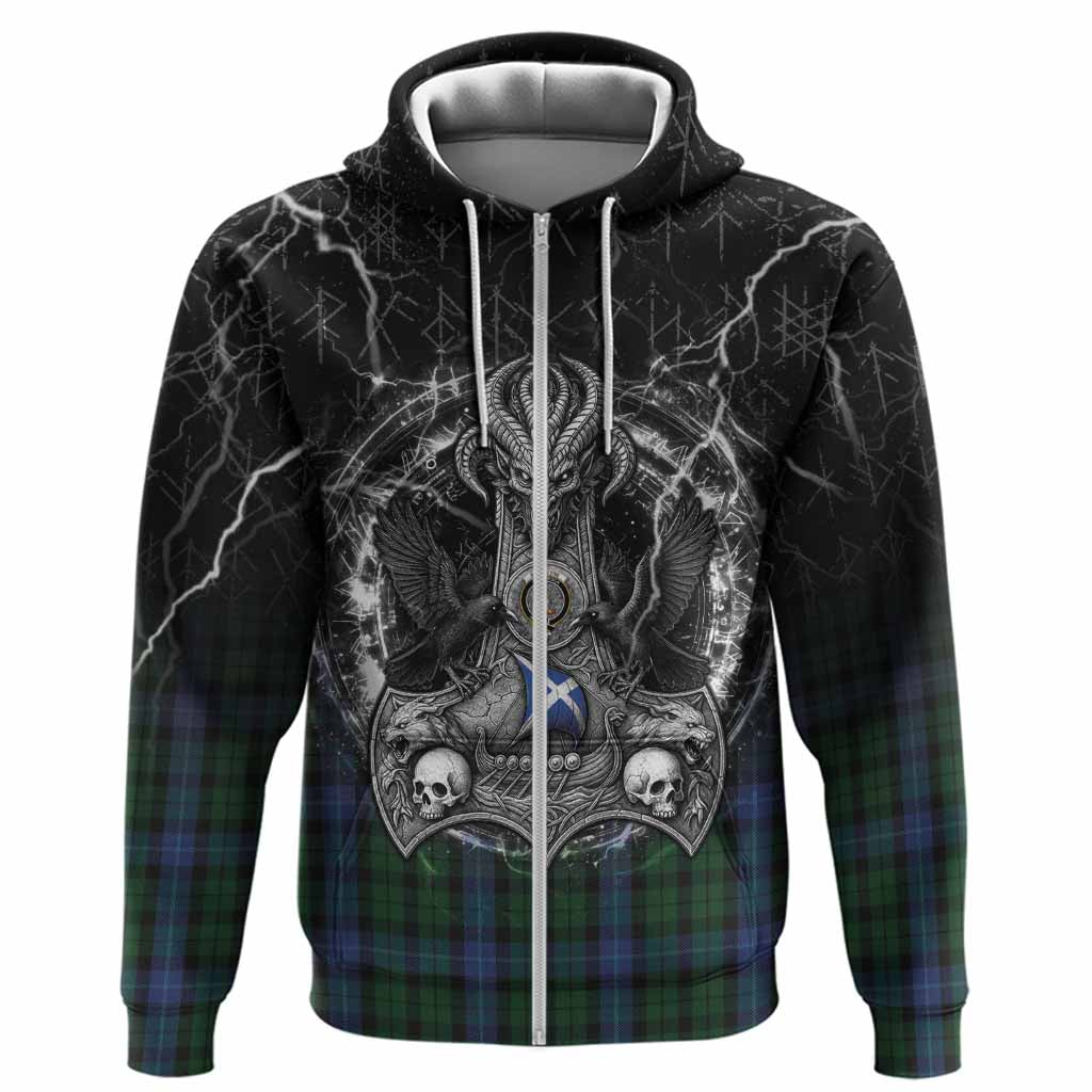 MacIntyre (McIntyre) Tartan Crest Hoodie Celtic Odin's Raven Legacy