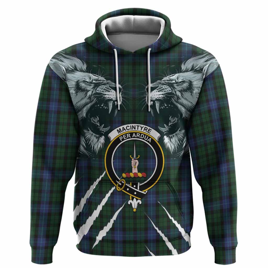 MacIntyre (McIntyre) Tartan Crest Hoodie Ferocious Lion Style