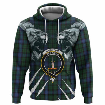 MacIntyre (McIntyre) Tartan Crest Hoodie Ferocious Lion Style