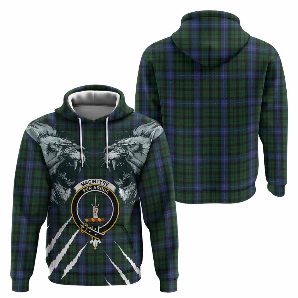 MacIntyre (McIntyre) Tartan Crest Hoodie Ferocious Lion Style