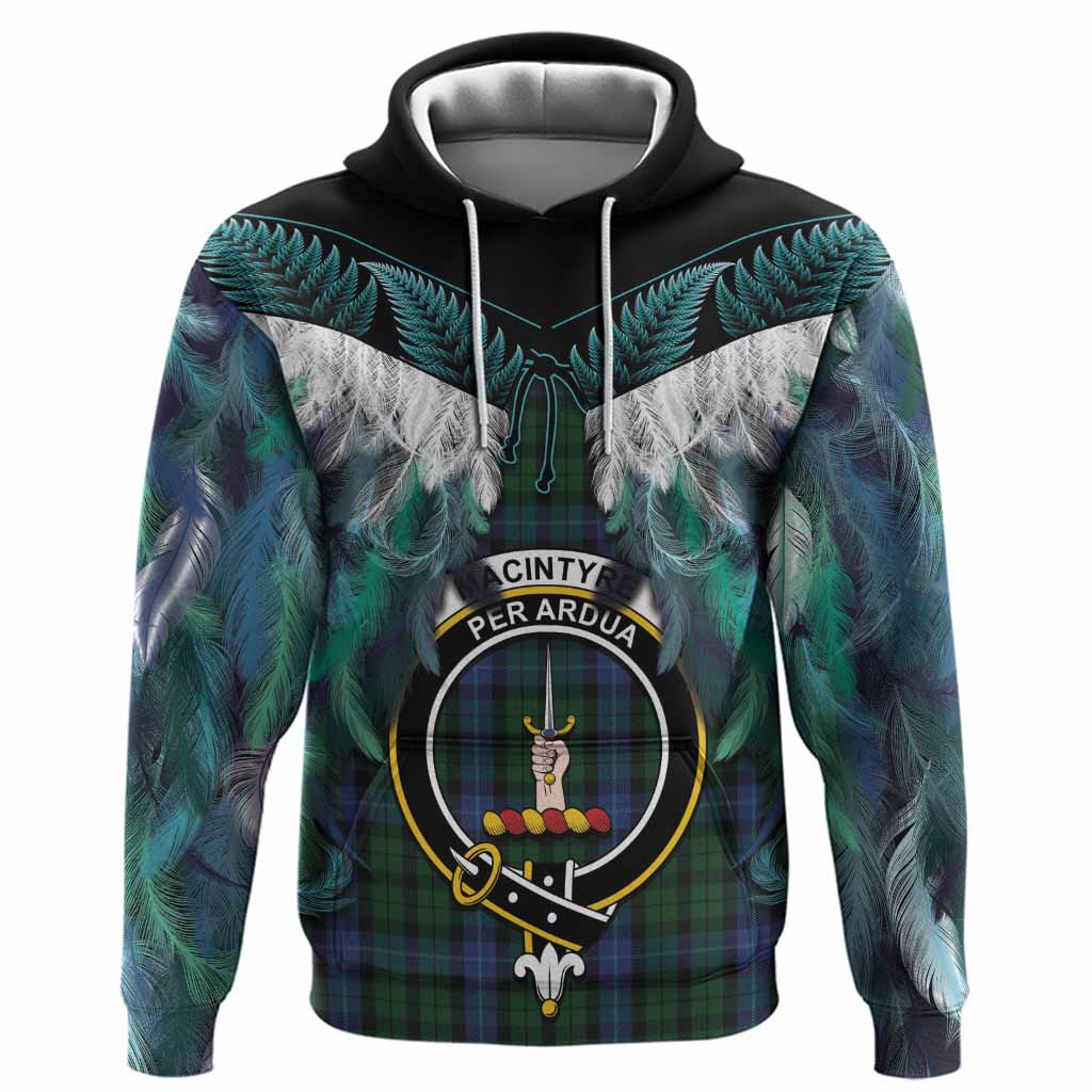 MacIntyre (McIntyre) Tartan Crest Hoodie New Zealand Maori Korowai Cloak