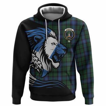 MacIntyre (McIntyre) Tartan Crest Hoodie Scottish Golden Lions Wave Flow