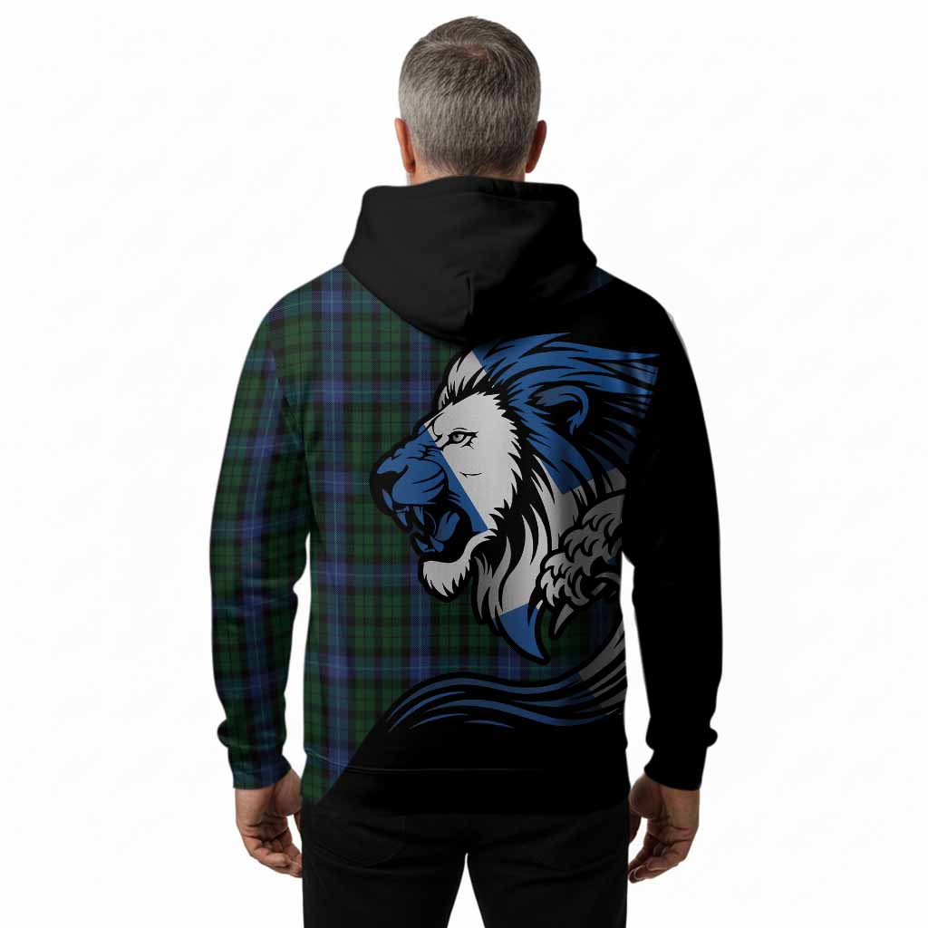 MacIntyre (McIntyre) Tartan Crest Hoodie Scottish Golden Lions Wave Flow