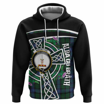 MacIntyre (McIntyre) Tartan Crest Hoodie Scottish Thistle Celtic Cross Alba Gu Brath