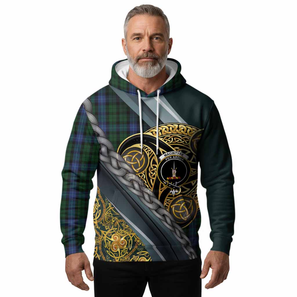 MacIntyre (McIntyre) Tartan Crest Hoodie Scottish Triskele Celtic