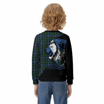 MacIntyre (McIntyre) Tartan Crest Kid Knitted Sweatshirt Scottish Golden Lions Wave Flow