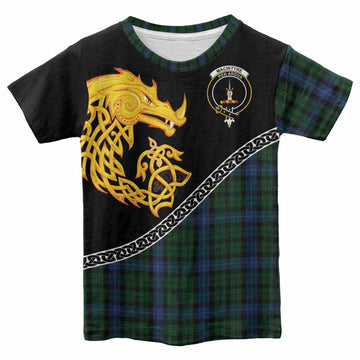 MacIntyre (McIntyre) Tartan Crest Kid T-shirt Legendary Dragon Knot Half Style