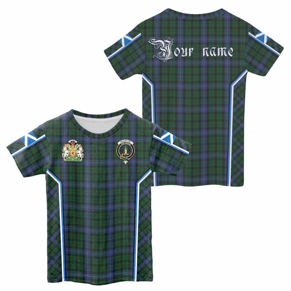 MacIntyre (McIntyre) Tartan Crest Kid T-shirt Scotland Coat of Arm Flag Style - Tartan Vibes Clothing