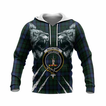 MacIntyre (McIntyre) Tartan Crest Knitted Hoodie Ferocious Lion Style