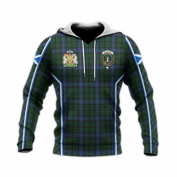 MacIntyre (McIntyre) Tartan Crest Knitted Hoodie Scotland Coat of Arm Flag Style