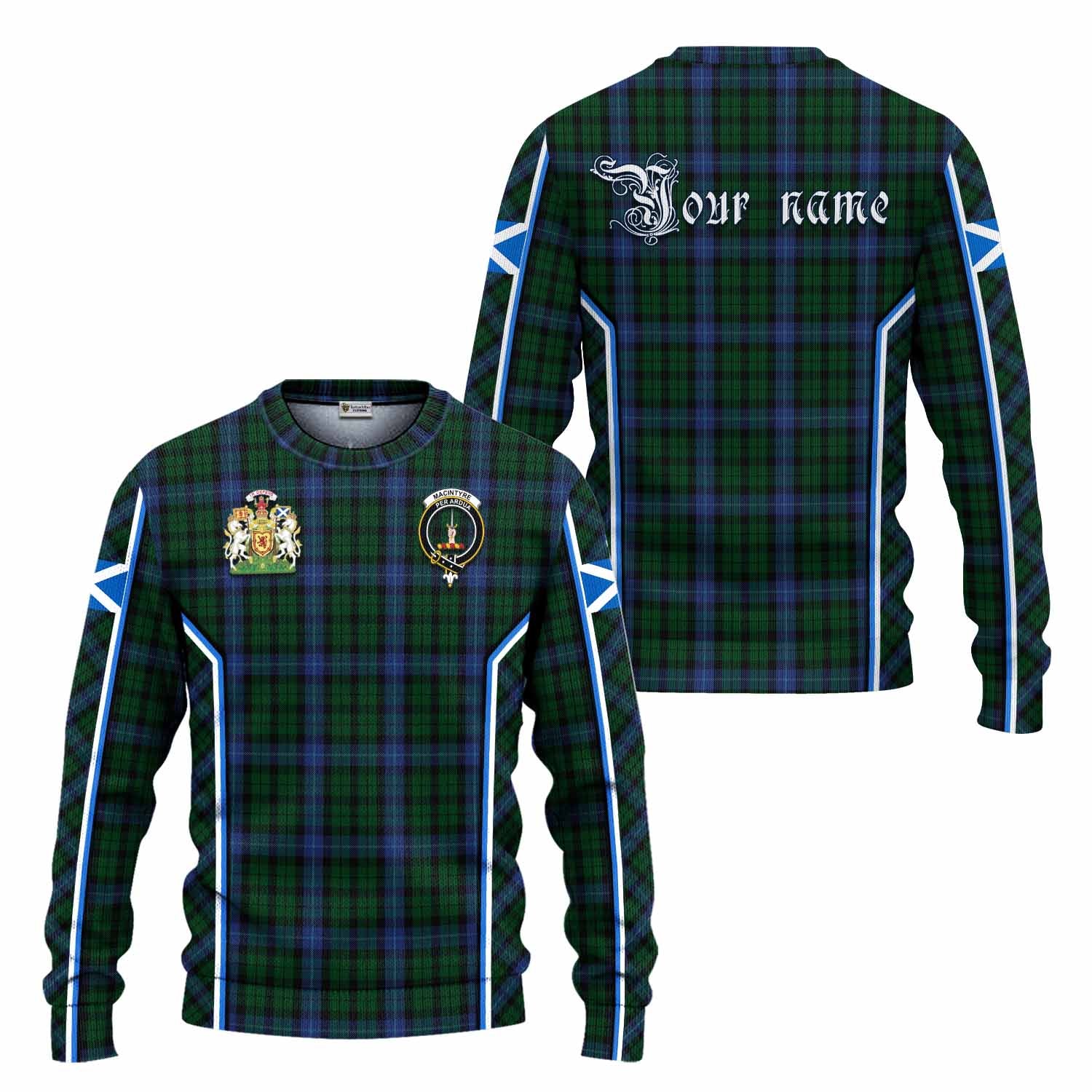 MacIntyre (McIntyre) Tartan Crest Knitted Sweater Scotland Coat of Arm Flag Style - Tartan Vibes Clothing