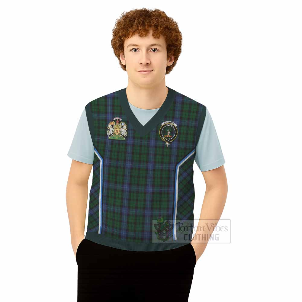 MacIntyre (McIntyre) Tartan Crest Knitted V-Neck Vest Scotland Coat of Arm Flag Style - Tartan Vibes Clothing