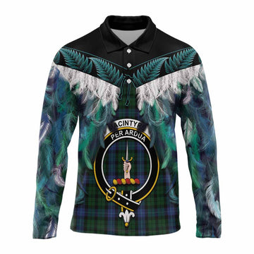 MacIntyre (McIntyre) Tartan Crest Long Sleeve Polo Shirt New Zealand Maori Korowai Cloak