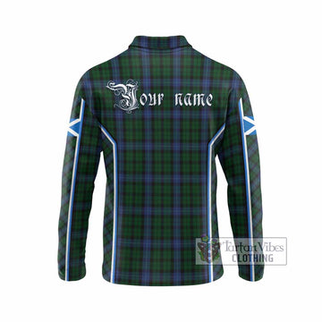 MacIntyre (McIntyre) Tartan Crest Long Sleeve Polo Shirt Scotland Coat of Arm Flag Style
