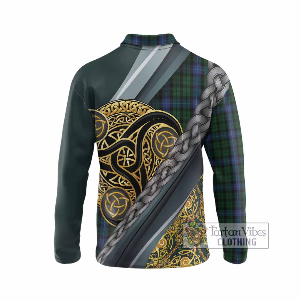 MacIntyre (McIntyre) Tartan Crest Long Sleeve Polo Shirt Scottish Triskele Celtic