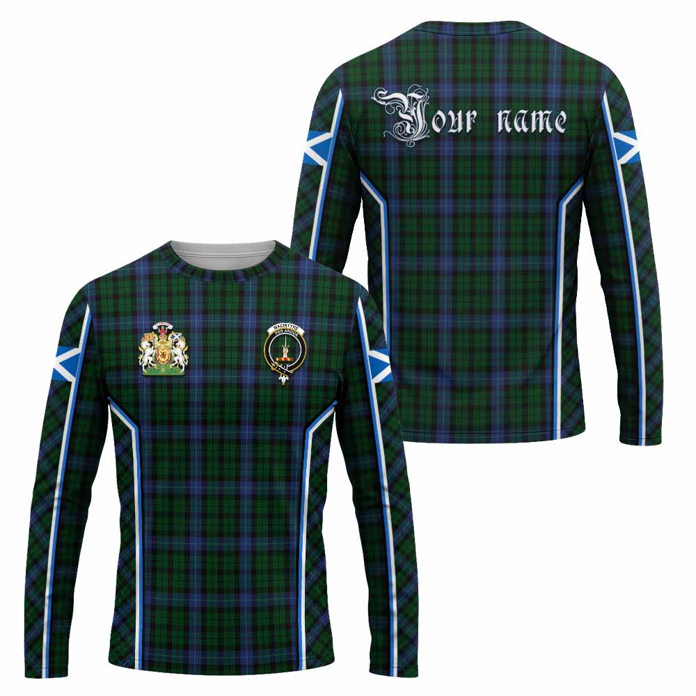 MacIntyre (McIntyre) Tartan Crest Long Sleeve T-Shirt Scotland Coat of Arm Flag Style - Tartan Vibes Clothing