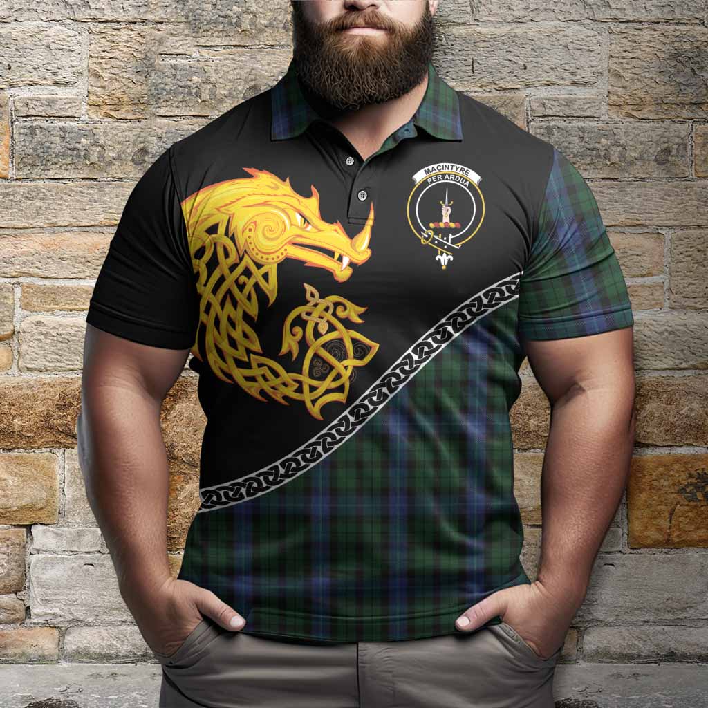 MacIntyre (McIntyre) Tartan Crest Polo Shirt Legendary Dragon Knot Half Style