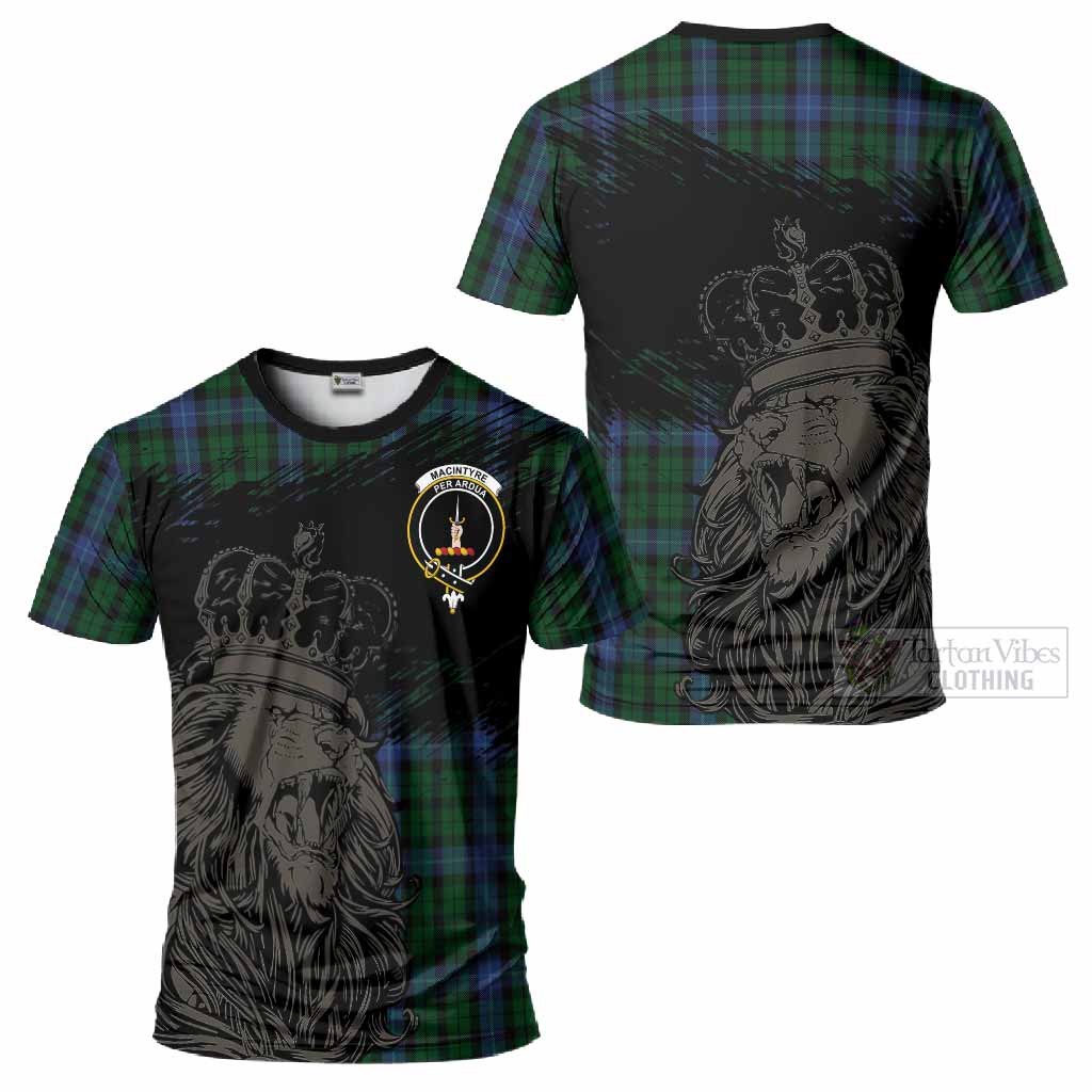 MacIntyre (McIntyre) Tartan Crest T-Shirt Crowned Lion Heritage Style