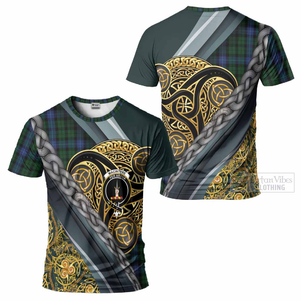 MacIntyre (McIntyre) Tartan Crest T-Shirt Scottish Triskele Celtic
