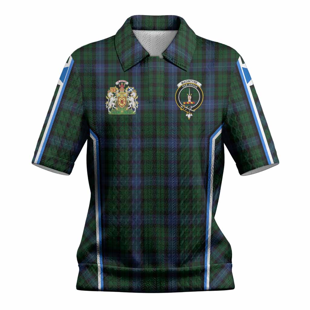 MacIntyre (McIntyre) Tartan Crest Women’s Polo Sweater Top Scotland Coat of Arm Flag Style